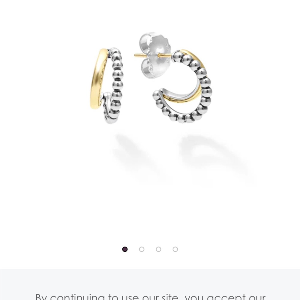 LAGOS signature caviar Two-Tone Beaded Hoop Earrings